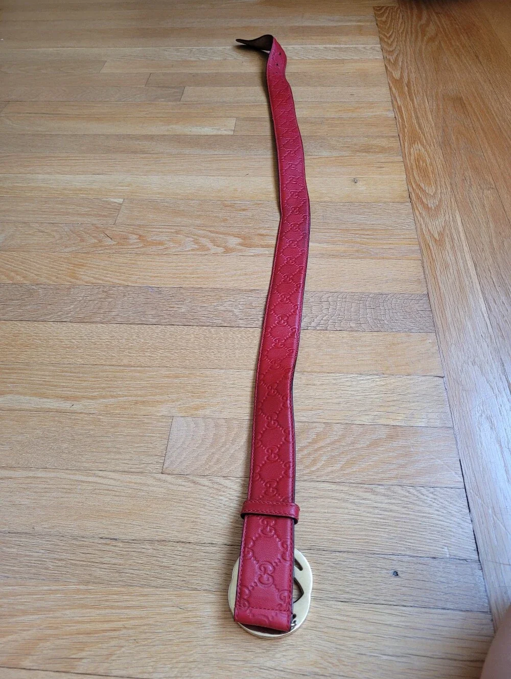Gucci GG Embossed Leather Belt 114876